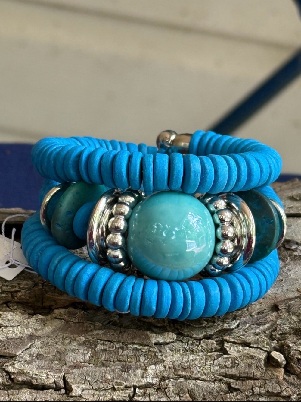 Turquoise Beaded Stretch Bracelet - Women Jewelry